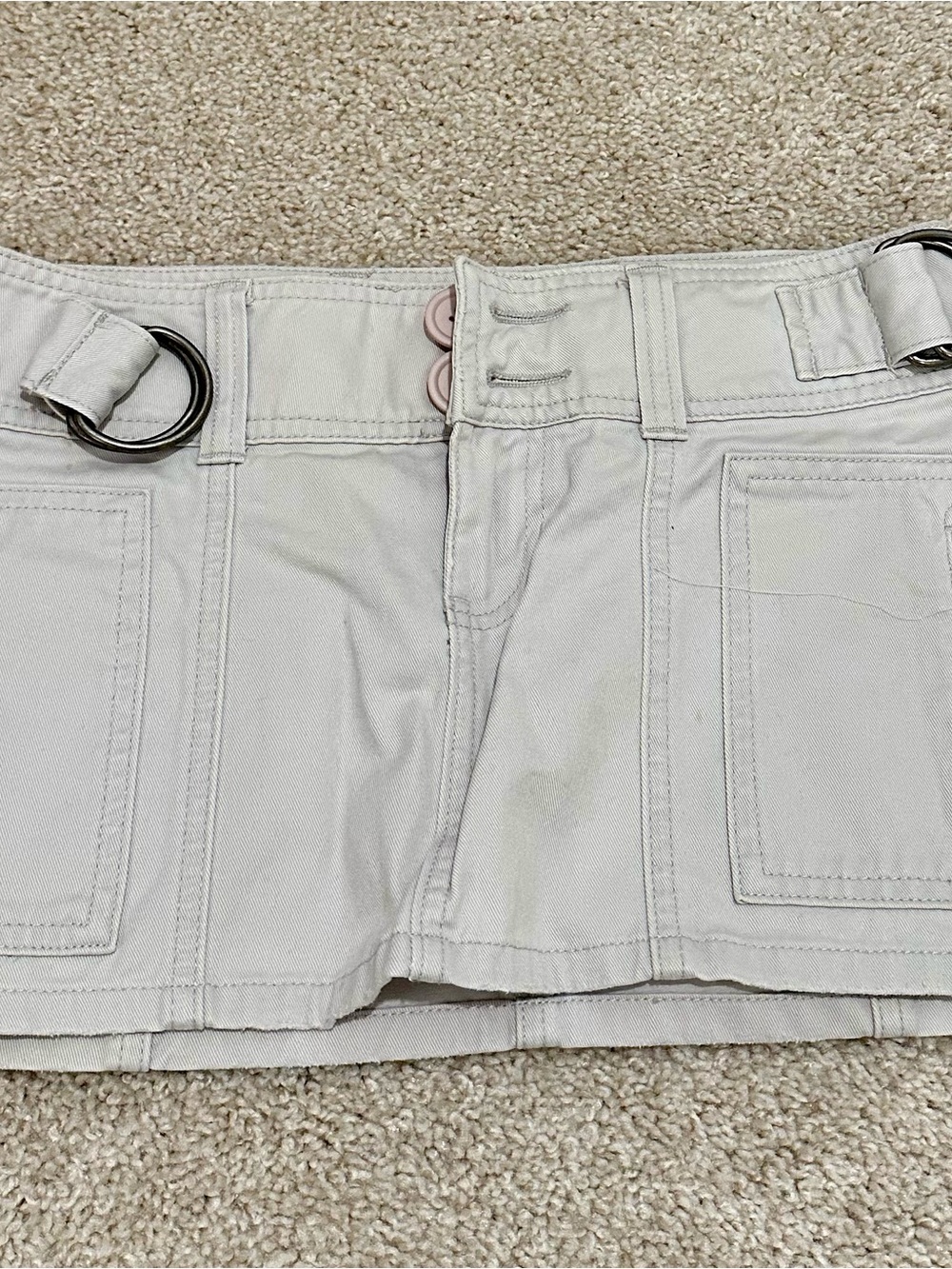 Hollister Light Gray Utility Skort with Double Ring Belt